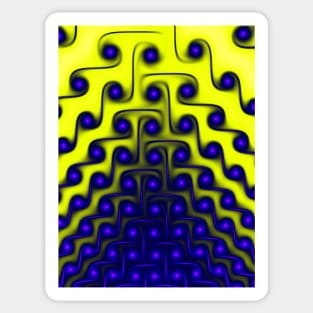 yellow and blue dot pattern Sticker